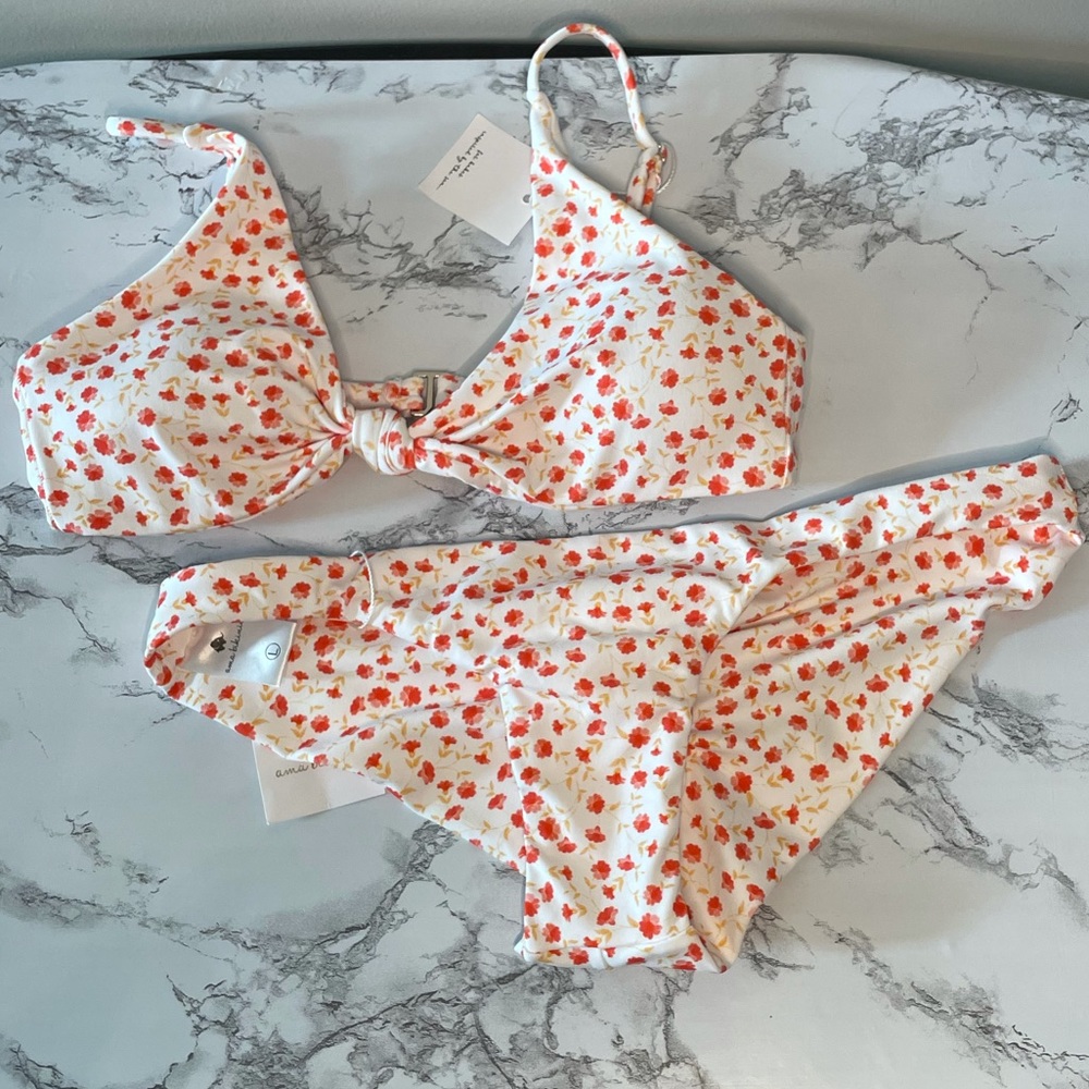 White Floral Bikini